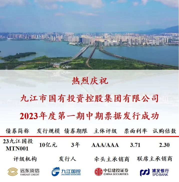喜報(bào)！市國(guó)控集團(tuán)成功發(fā)行10億元中期票據(jù)